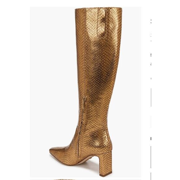 NWT Sam Edelman Sylvia Knee High Boot Medallion Gold Snake wide calf sz 6.5 - Picture 7 of 13